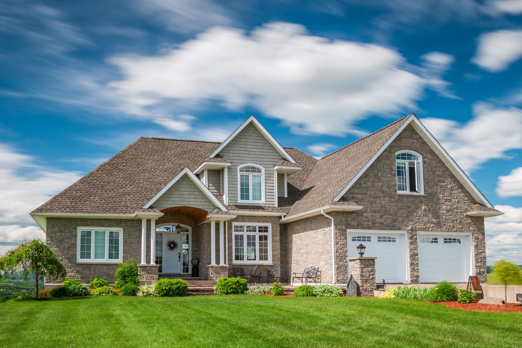 64205740 - a beautiful new house on a hill in canada.
