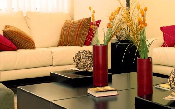 Living room in fall color palette
